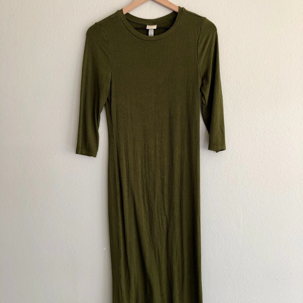 A New Day Olive Green Midi Dress